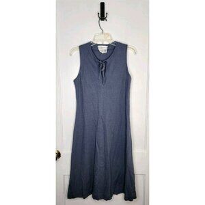 Size 10 Nipon Boutique 100% Wool Tank Dress Blue Gray Vintage ILGWU